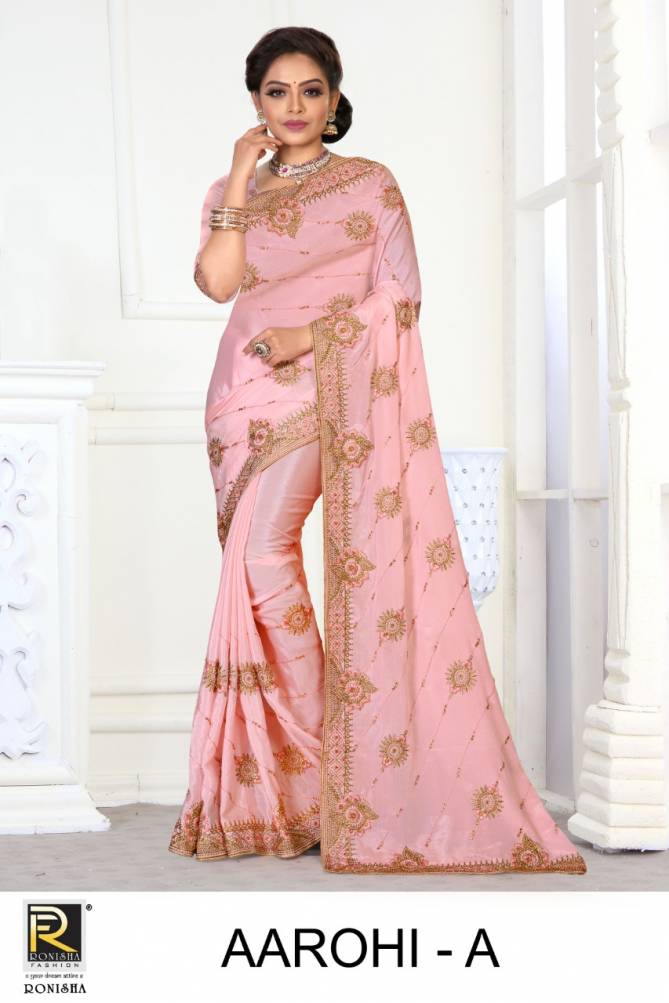 Ronisha Aarohi New Exclusive Wear Fancy Designer Embroidery Saree Collection